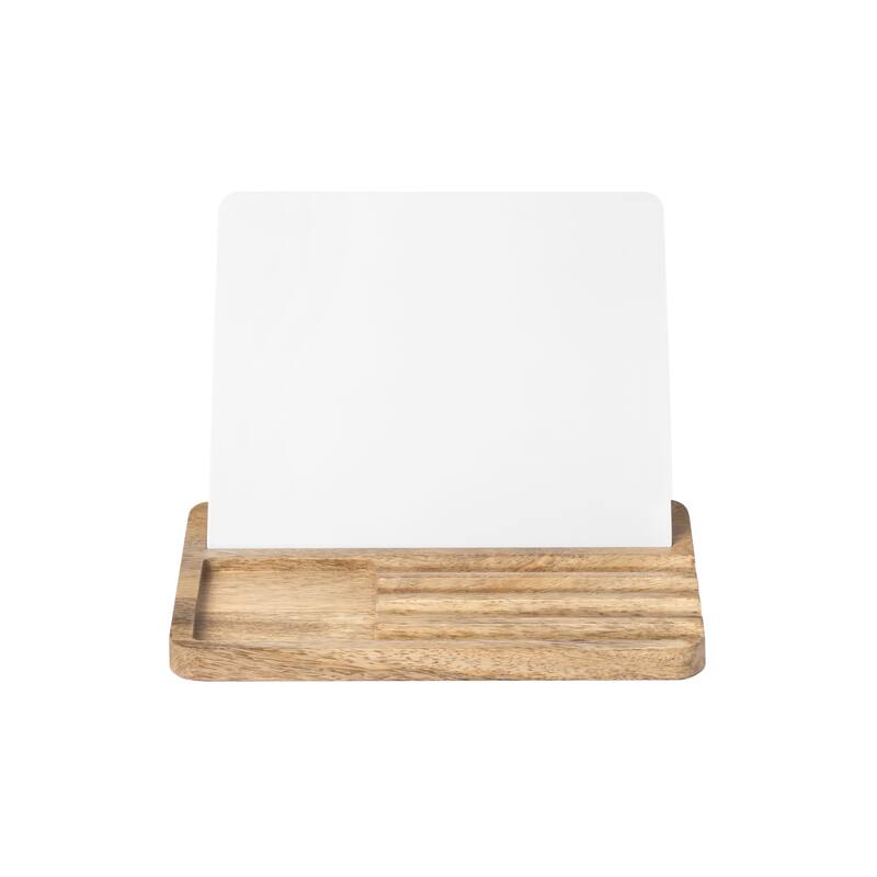 Jani Wooden Desk Organizer with Magnetic Whiteboard - Solid Wood, Hidden Storage & Anti-Skid Base for Home, Office & Workspaces