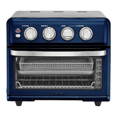 Air Fryer + Convection Toaster Oven, 8-1 Oven with Bake, Grill, Broil & Warm Options, Stainless Steel, TOA-70 (Navy Blue)