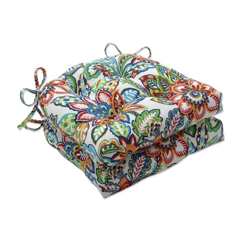 Pillow Perfect Outdoor Copeland Fiesta Reversible Chair Pad (Set of 2) - 15.5 X 16 X 4