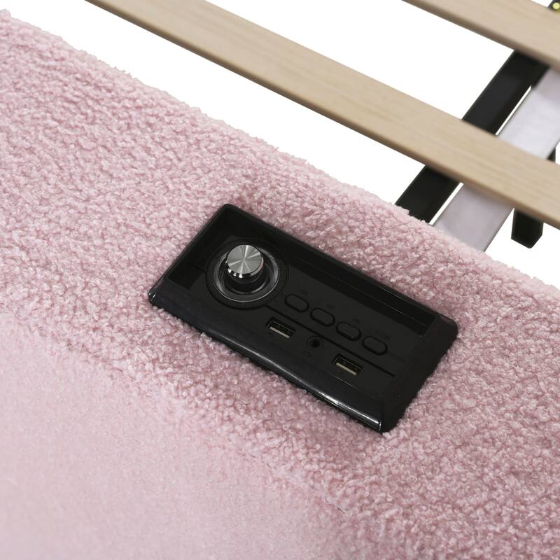 Sofa bed with storage arms, trundle bed and Bluetooth stereo