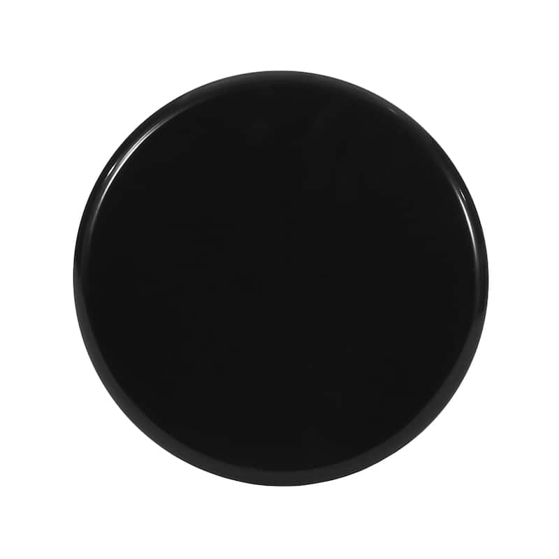 Suma Outdoor End Table, Round 15 Inch Top, Pedestal Base, Black Iron