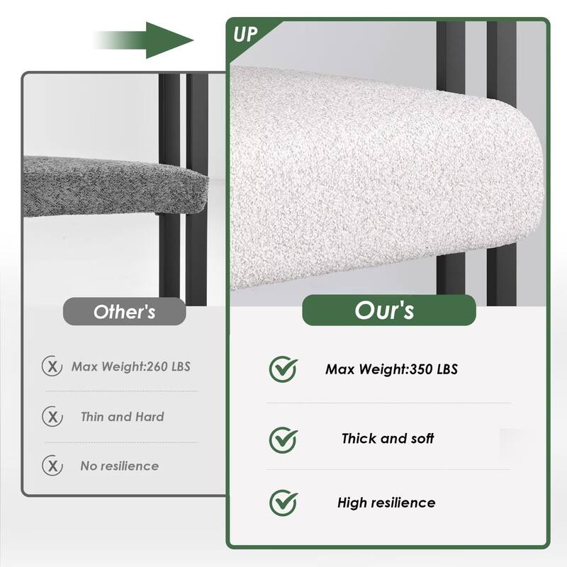 Upholstered Dining Arm Chairs with Metal Frame, Cushioned Seat & Back (Set of 2)