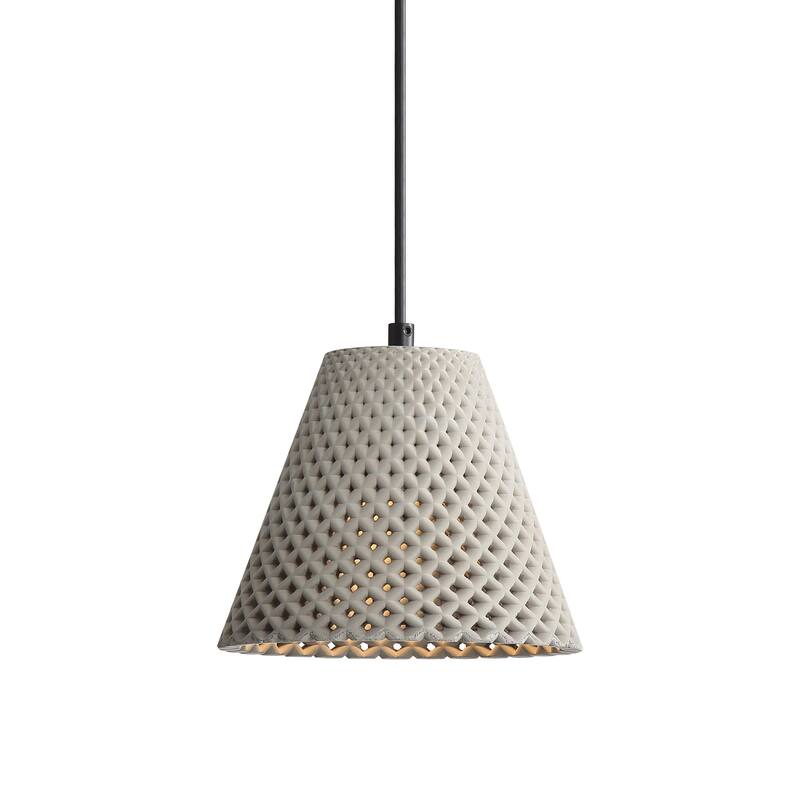 Clarus 8" LED Pendant in Grey Cement - Silver