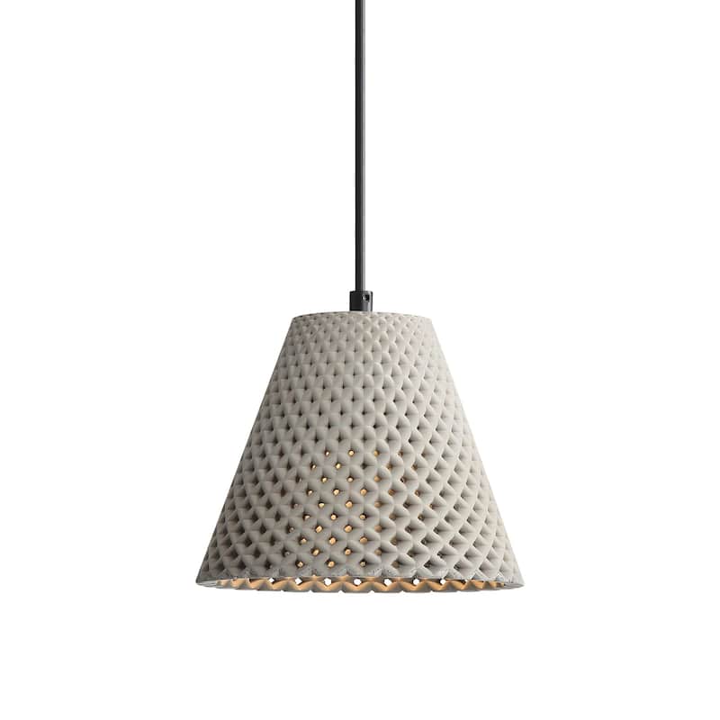 Golden Lighting Clarus 8in Integrated LED Pendant in Grey Cement - Silver