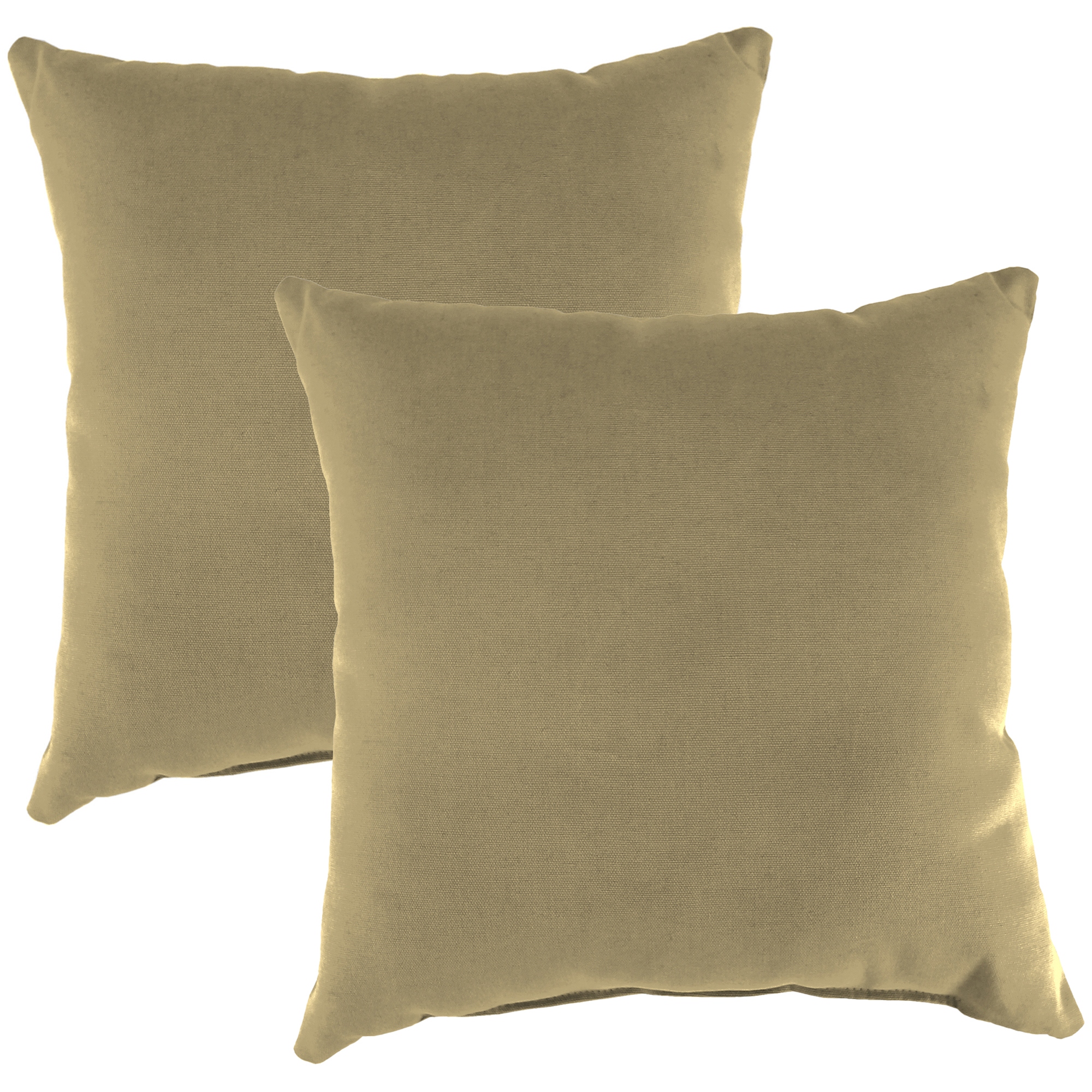 Sunbrella 16 x 16 Beige Solid Outdoor Throw Pillow Set of 2 16 L x 16 W x 4 H Bed Bath Beyond 36600559