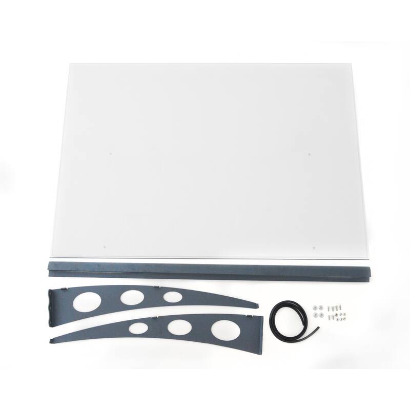 Garamond 3 ft. Gray/Clear Door and Window Fixed Awning