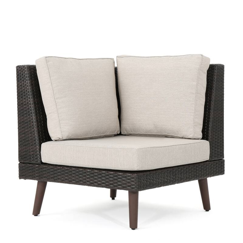 Tahiti Outdoor 4-piece Wicker Sectional Sofa Set with Cushions by Christopher Knight Home