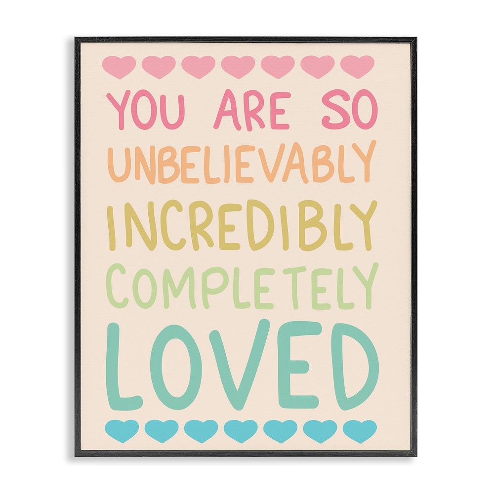 Stupell Completely Loved with Hearts Framed Giclee Art Design By Sweet Melody Designs