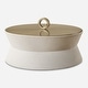 preview thumbnail 1 of 3, Uttermost Luxe White Shagreen Round Box - 5.5'' H X 10'' W X 10'' D