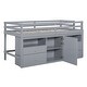 preview thumbnail 13 of 11, Gray Twin Solid Wood Loft Bed with Drawers & Cabinet