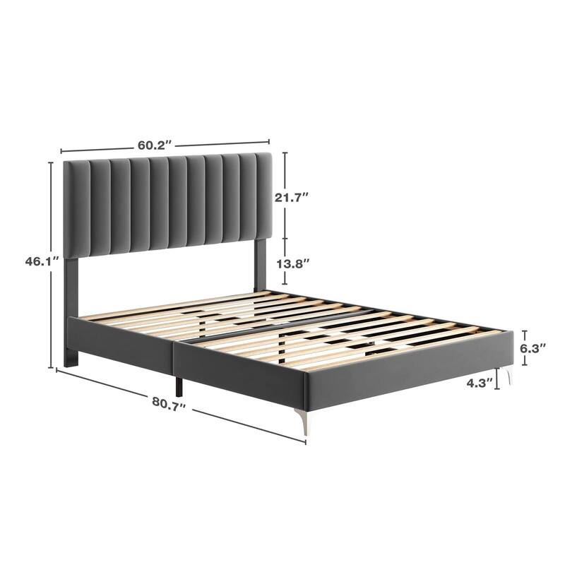 Bed Frame with Adjustable Headboard