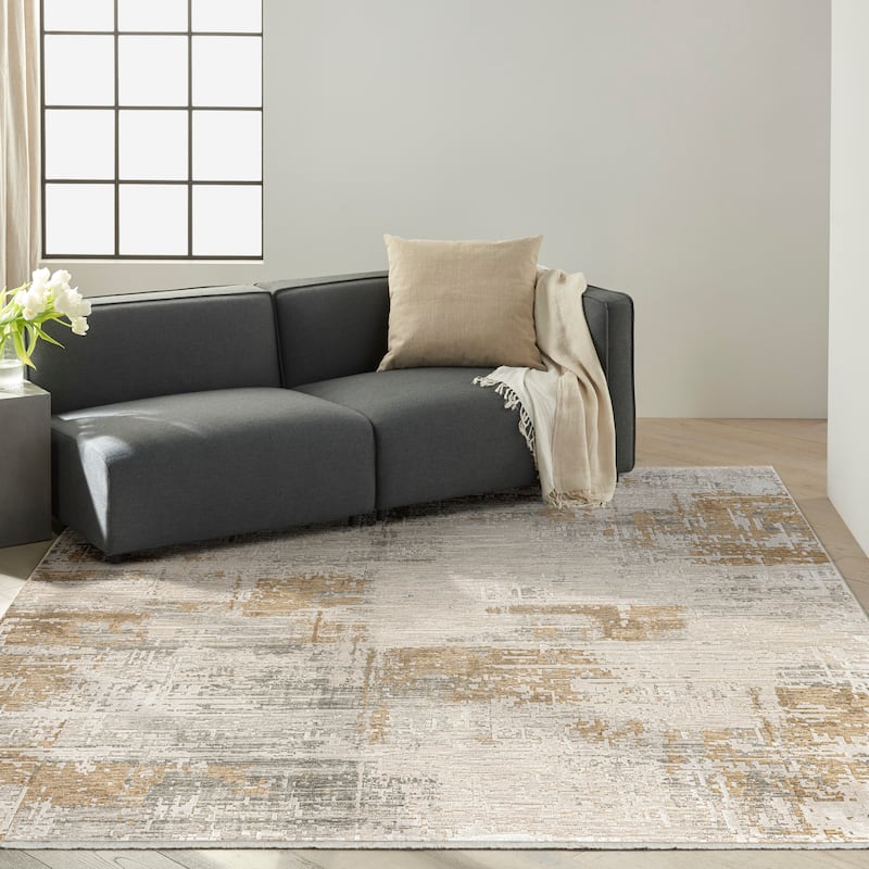 Calvin Klein CK078 Summit Ivory Multicolor Textured Indoor Rug