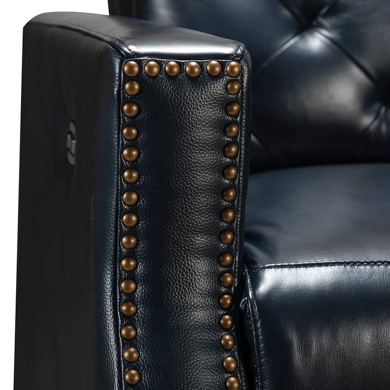 Alina 31.50"Wide Genuine Leather Power Recliner with USB Port, Set of 2