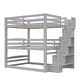 preview thumbnail 29 of 28, Triple Bunk Bed Twin Size Floor Bed with Storage Staircase
