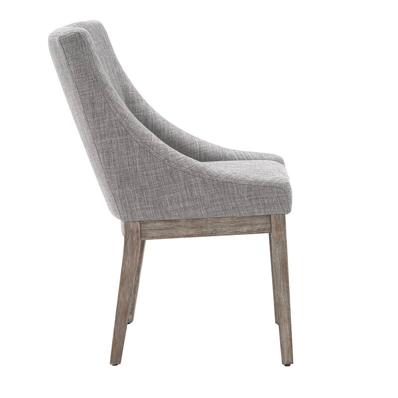 Voyager Button Tufted Slope Arm Linen Dining Chair (Set of 2) by iNSPIRE Q Artisan