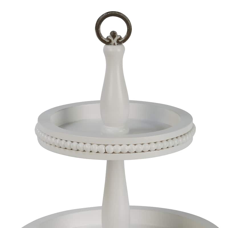 Round Tiered Wooden Beaded Stand