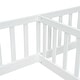 preview thumbnail 14 of 45, Twin Size Kids Bed Frame, Double Twin Floor Bed with Fence Guardrails