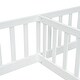 preview thumbnail 44 of 52, Twin Size Wood Double Floor Bed with Guardrails For Toddlers