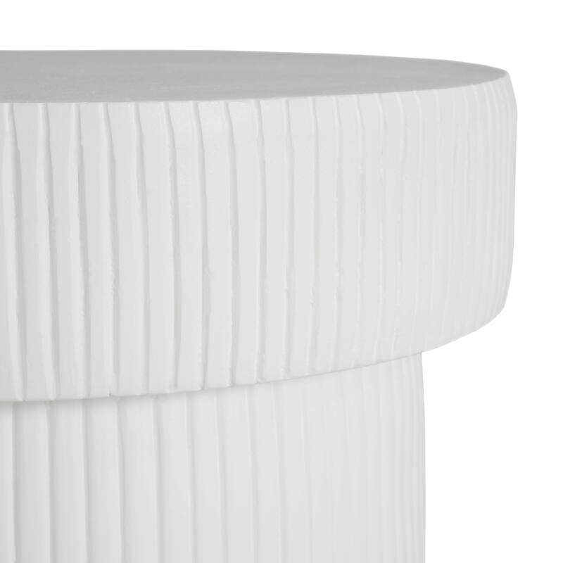 Roomfitters MGO Pedestal Column Plant Stand, 24'' Tall Modern Decorative Display Table for Living Room & Entryway, White