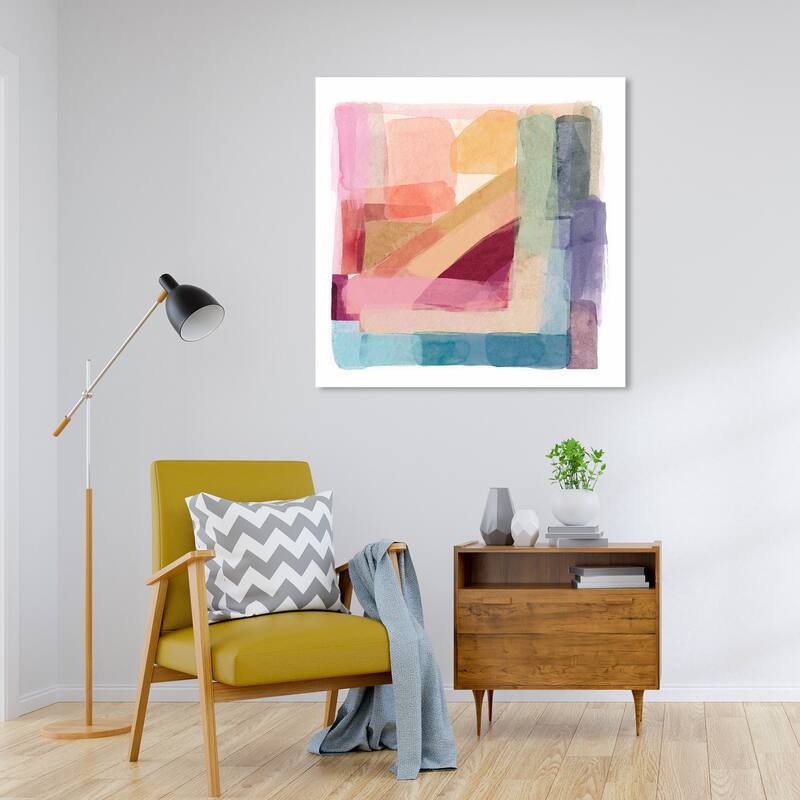 Wynwood Studio Abstract Abstract Tone II Pink and Teal Modern & Contemporary Wall Art Canvas Print - 30 x 30