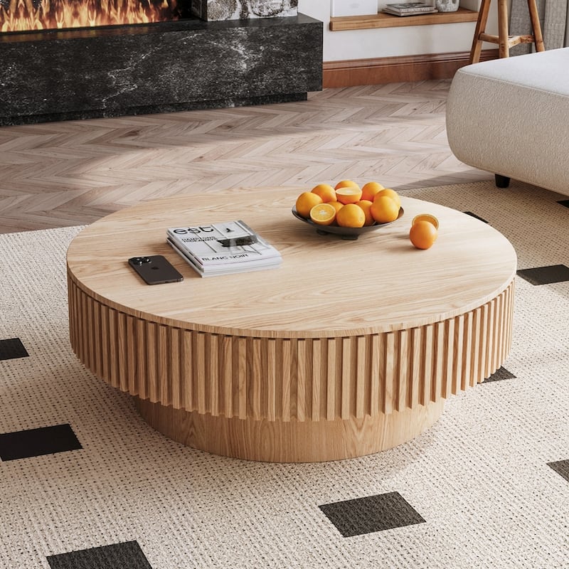 Round Coffee Table with Storage
