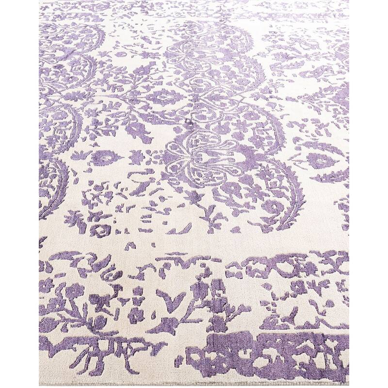 Ikat One-of-a-Kind Hand-Knotted Area Rug - Beige, 8' 1" x 10' 0" - 8' 1" x 10' 0"