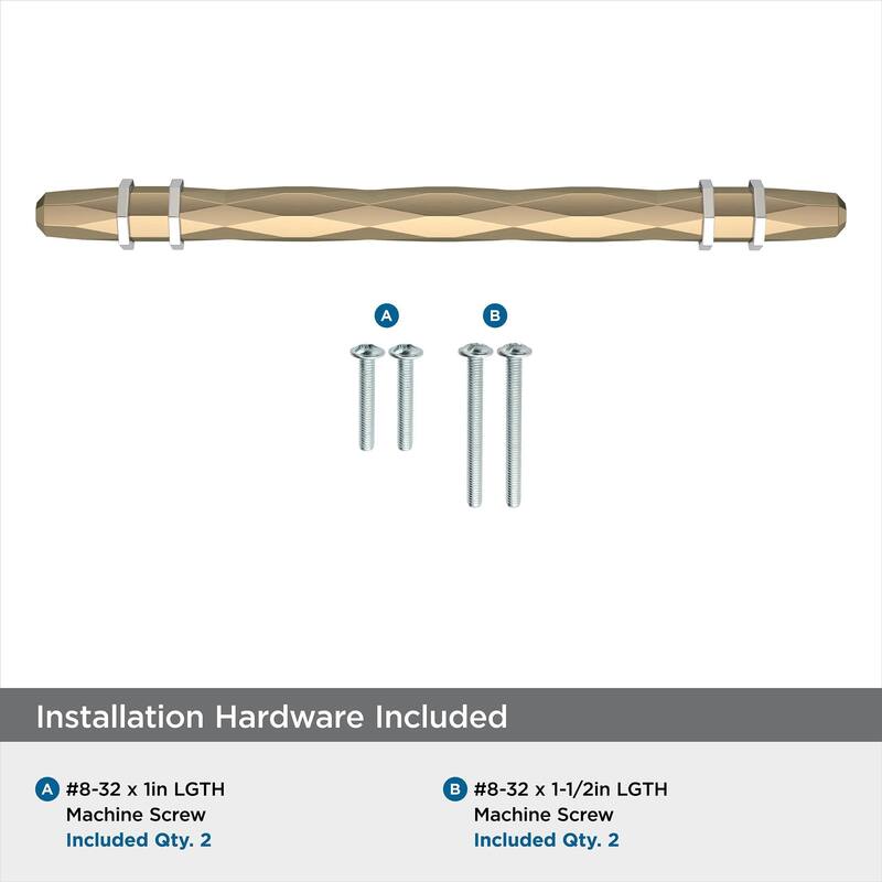 London 6-5/16 in (160 mm) Center-to-Center Golden Champagne/Polished Chrome Cabinet Pull