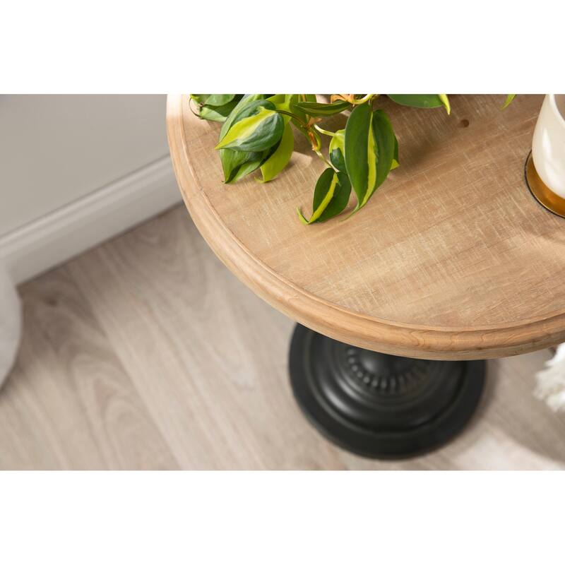 Kate and Laurel Wixley Wood and Metal Side Table