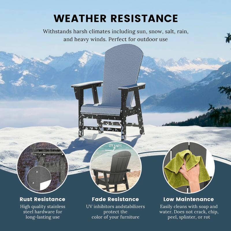 Laguna Hdpe All Weather Outdoor Patio Adirondack Dining Chair With Arms