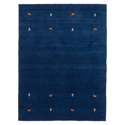 Kashkuli Gabbeh Blue Rug 4'7" x 6'4" - 4'7 x 6'4