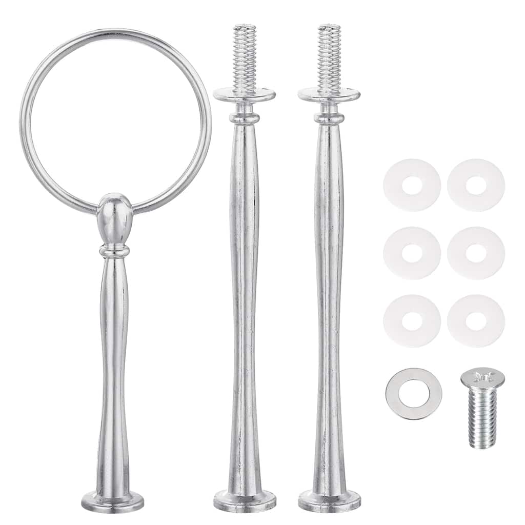 1 Set 3-Tier Cupcake Stand Hardware Fittings for Cake Stand, Small Arc Silver