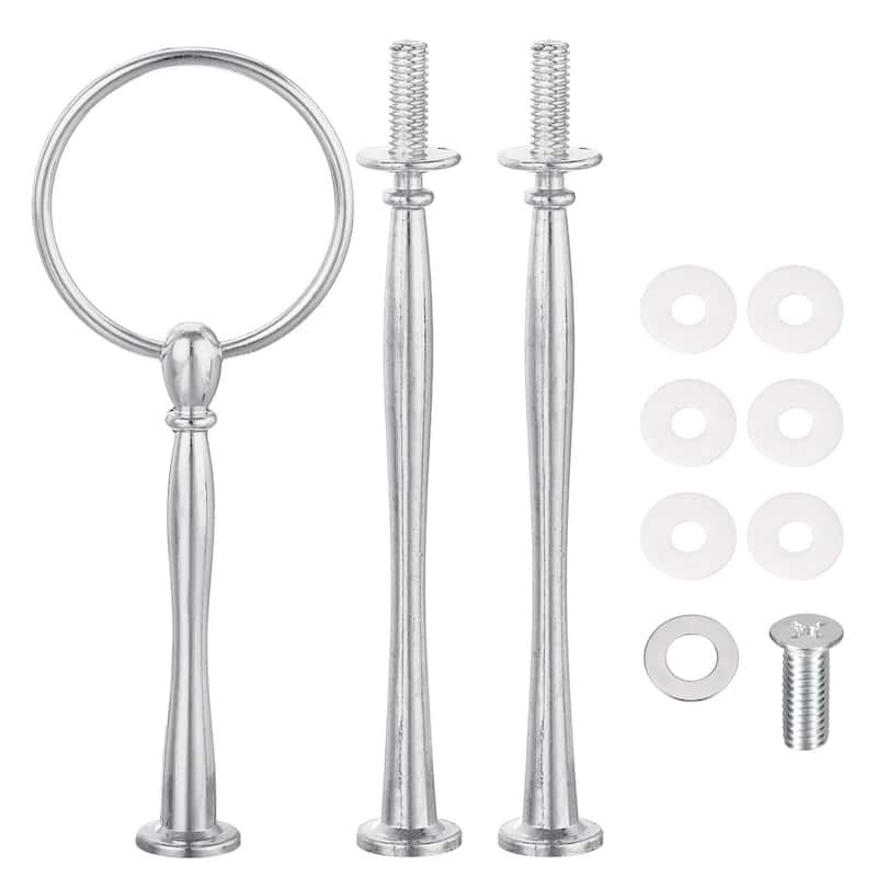 3 Set 3-Tier Cupcake Stand Hardware Fittings for Cake Stand, Silver