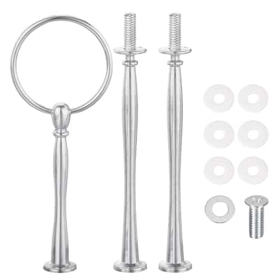 6 Set 3-Tier Cupcake Stand Hardware Fittings for Cake Stand, Small Arc Silver