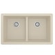 preview thumbnail 7 of 56, Karran Undermount Double Equal Bowl Quartz Kitchen Sink - 32" x 19.5" x 9" - 32" x 19.5" x 9" Bisque