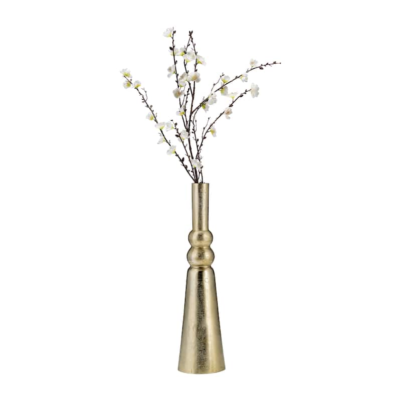Sagebrook Home Metal, 22"H, Abstract Pillar Vase, Gold, Cylinder, Aluminum, Contemporary, 22"H, Solid Color