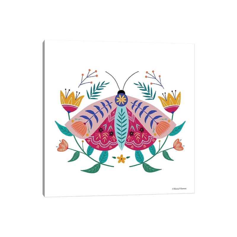 iCanvas "Folk Art Moth" by Rachel Nieman Canvas Print