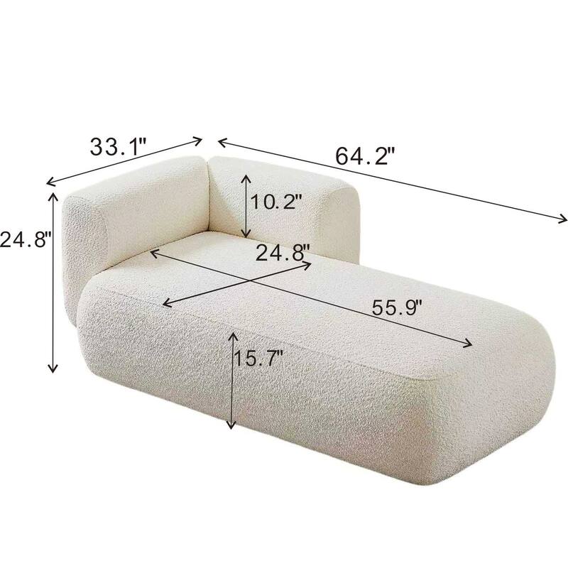 Modern Upholstered Chaise Lounge Chair, Indoor Relaxation Sofa for Living Room or Bedroom