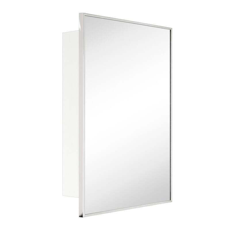 TEHOME Velin Recessed and Surface Mount Bathroom Medicine Cabinet with Mirror Square Cornered Metal Framed Rounded Rectangle