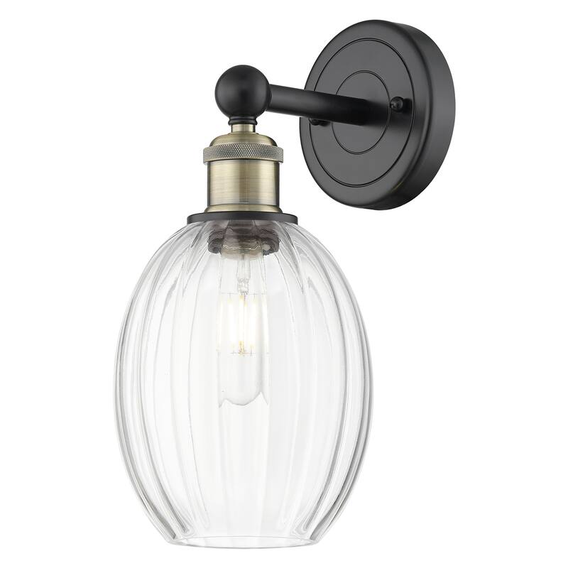 Innovations Lighting 616-1W-13-7 Preston Sconce Preston 13" Tall Wall - Black Antique Brass / Clear