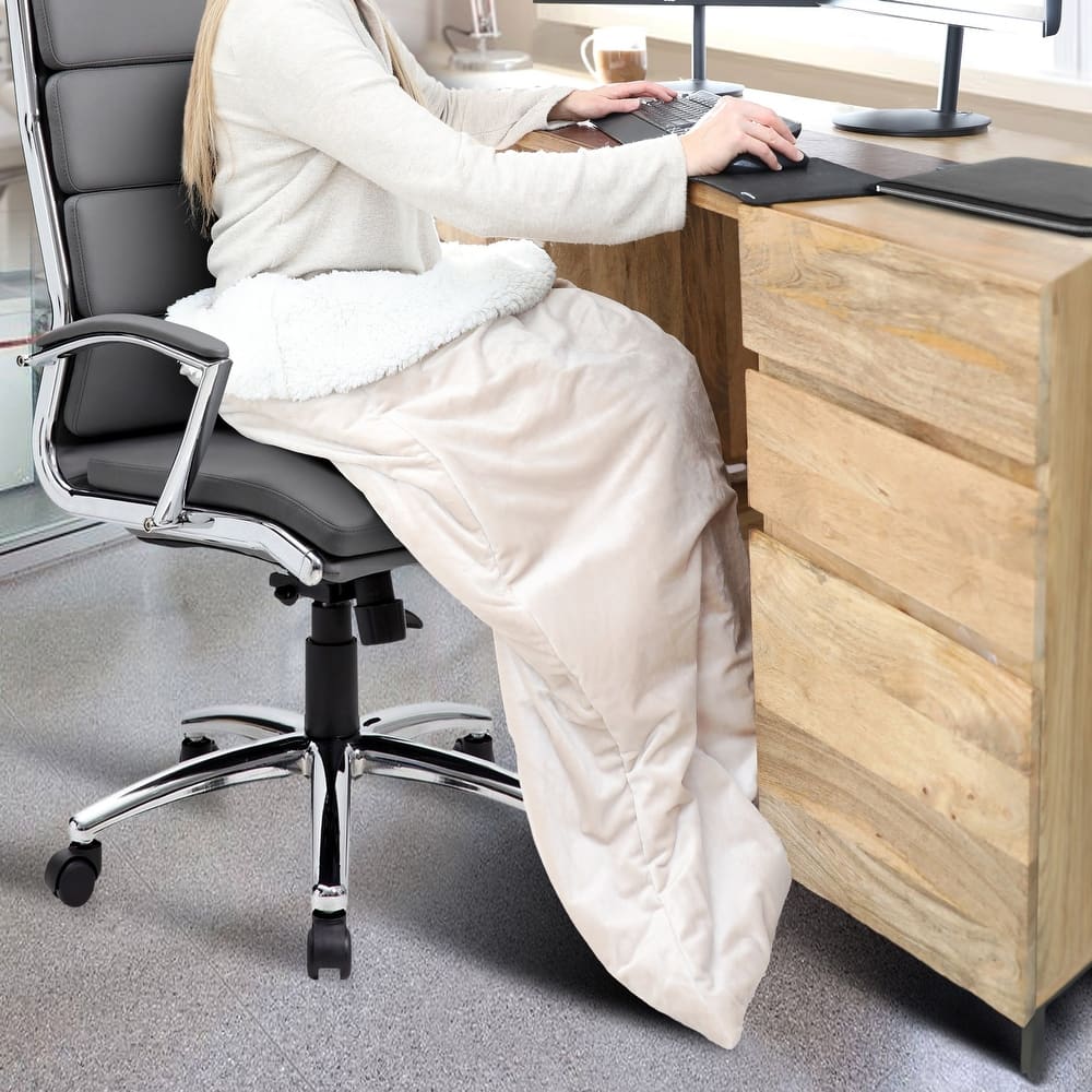 The Work Sack Velvet and Sherpa Wearable Throw