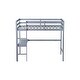 preview thumbnail 11 of 10, Wood Loft Bed with Safety Guardrail, Built-in Desk, Ladder, Grey