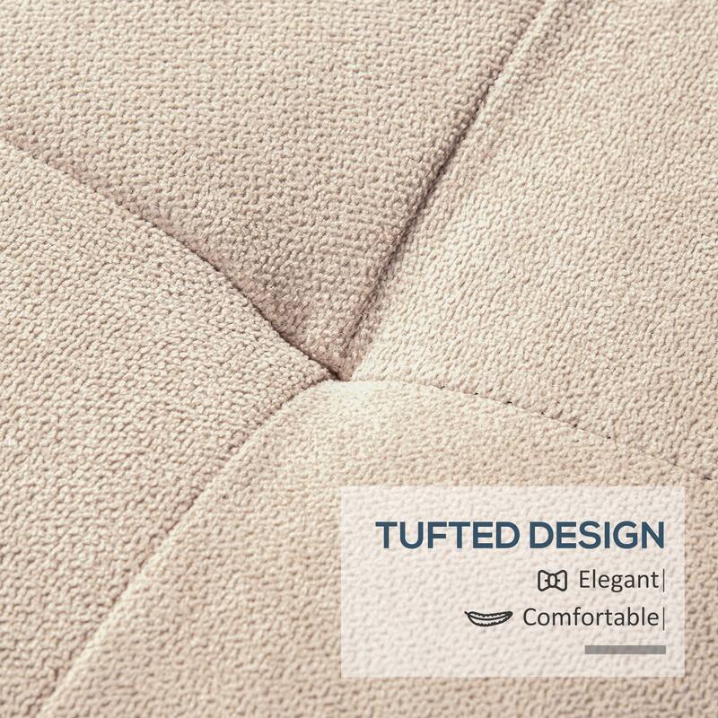 Storage Bench,End of Bed Bench, Linen Fabric Storage Chest with Lift Top, Tufted Ottoman with Storage for Living Room