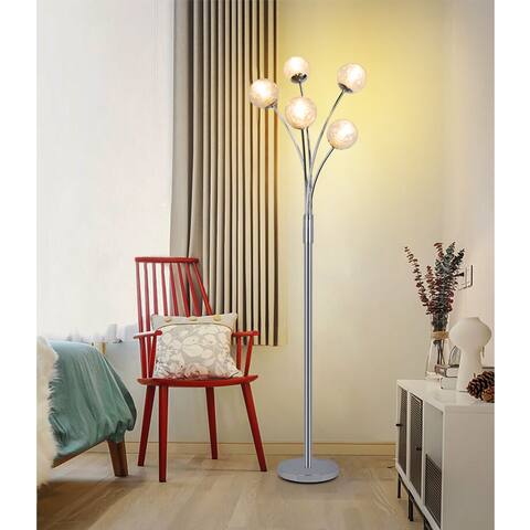 Depuley Tree Floor Lamp 3-Light LampShade G9/E26 Base Mid Century for Living Room