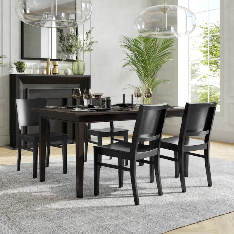 2 Pack Commercial Solid Wood Dining Chair with Curved Backrest - 17.75"W x 21.25"D x 33.5"H