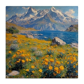 Stupell Mountain Daisy Meadow Canvas Wall Art Design By Roozbeh ...