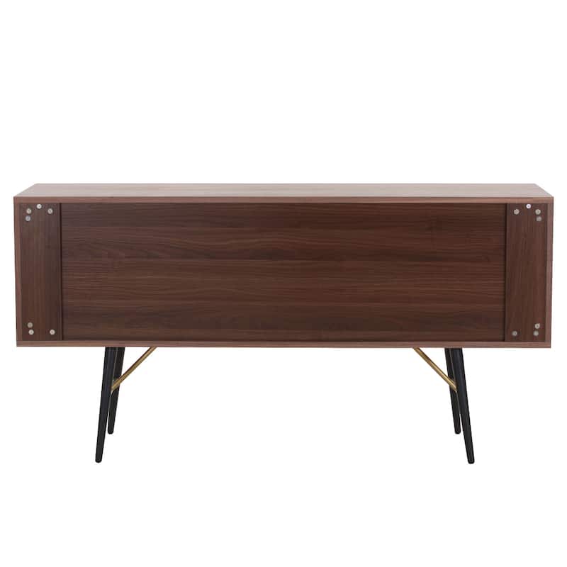 Walnut Anti Topple Countertop TV Console, Display Cabinet TV Stands ...