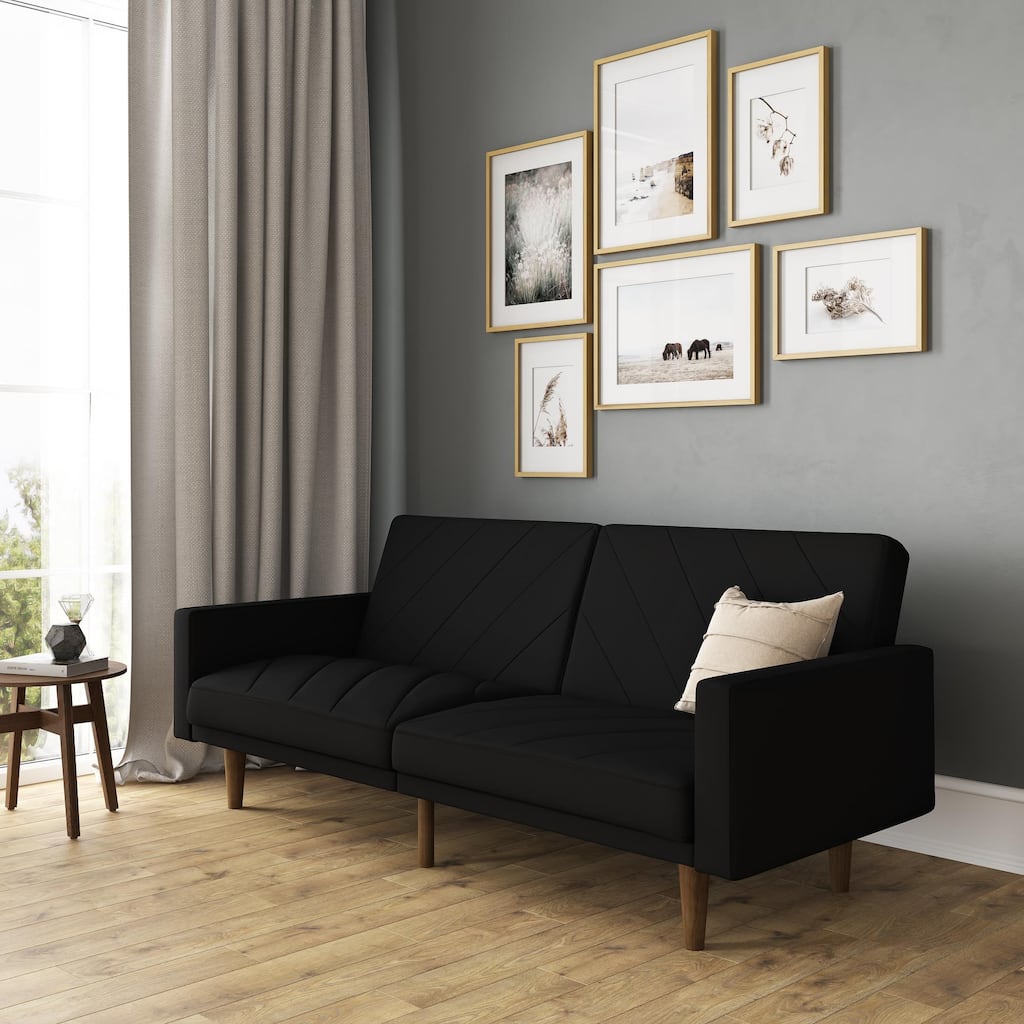 DHP Paxson Black Linen Futon