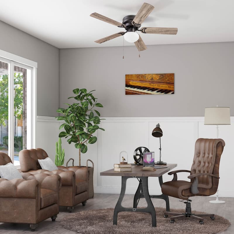 44" Prominence Home Alvina Satin Nickel Traditional Indoor LED Ceiling Fan with Light, Pull Chain