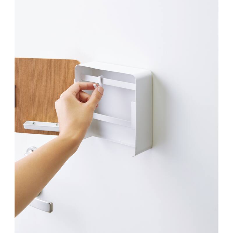 Yamazaki Home Magnetic Key Cabinet, Steel and Wood, Holds 2.2 lbs - L 2.24 x W 6.22 x H 6.22 inches