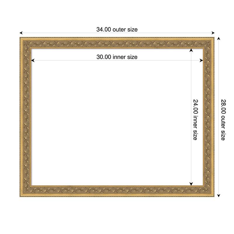Carter Dark Gold Framed Dry Erase Magnetic Board - 34 x 28 in
